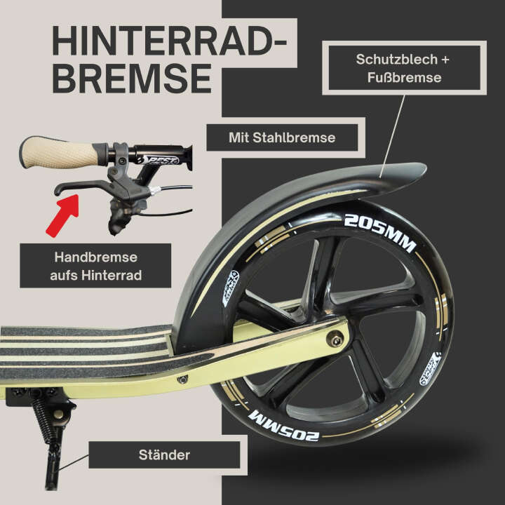 BEST SPORTING Cityroller Scooter 205 für Kinder und Erwachsene